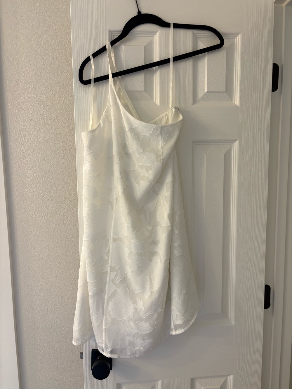 White Floral Jacquard Slip Dress